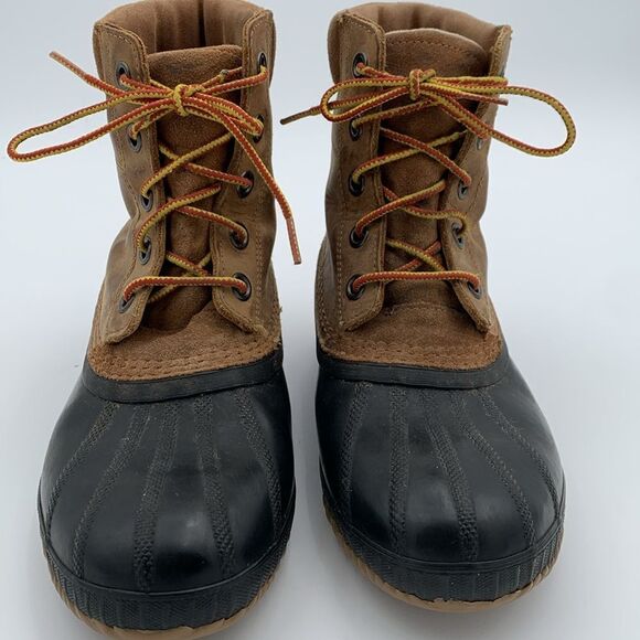 Sorel Cheyanne brown leather waterproof insulated duck boots Womans size 7 - Picture 7 of 11